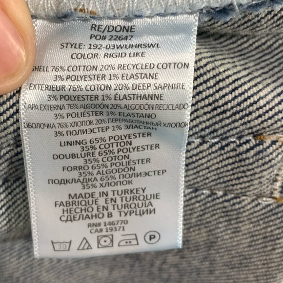 RE/DONE Originals 70's Ultra High Rise Wide Leg in Rigid Like Sz 32 NWT - Picture 15 of 15